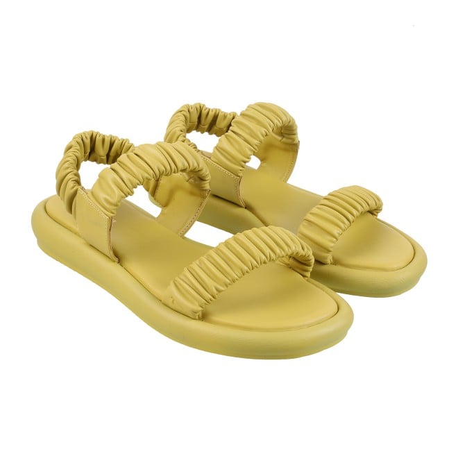 Mochi Women Yellow Casual Sandals