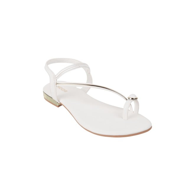 Mochi Women White Casual Sandals