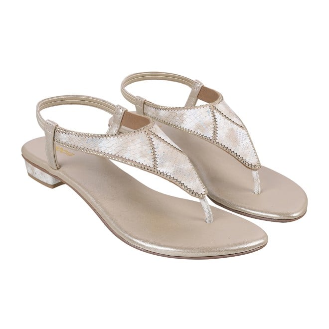 Mochi Women Gold Casual Sandals