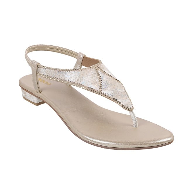 Mochi Women Gold Casual Sandals