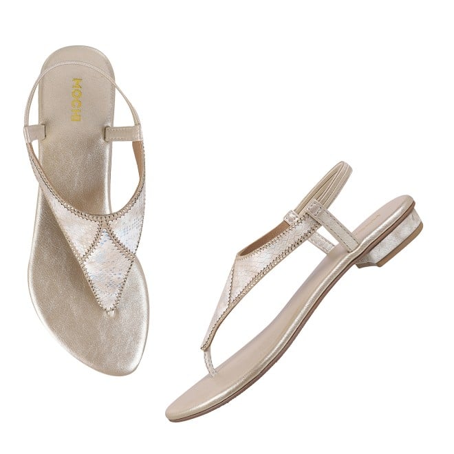 Mochi Women Gold Casual Sandals (SKU: 33-255L-15-42)