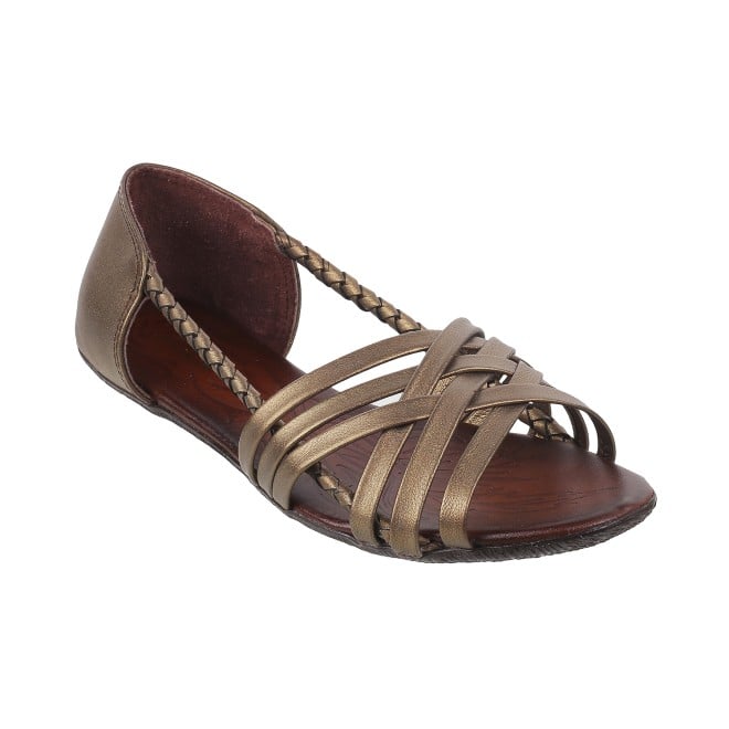 Mochi Women Bronze Casual Sandals