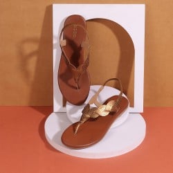 Women Antique-Gold Casual Sandals