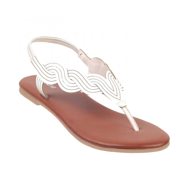 Mochi Women White Casual Sandals