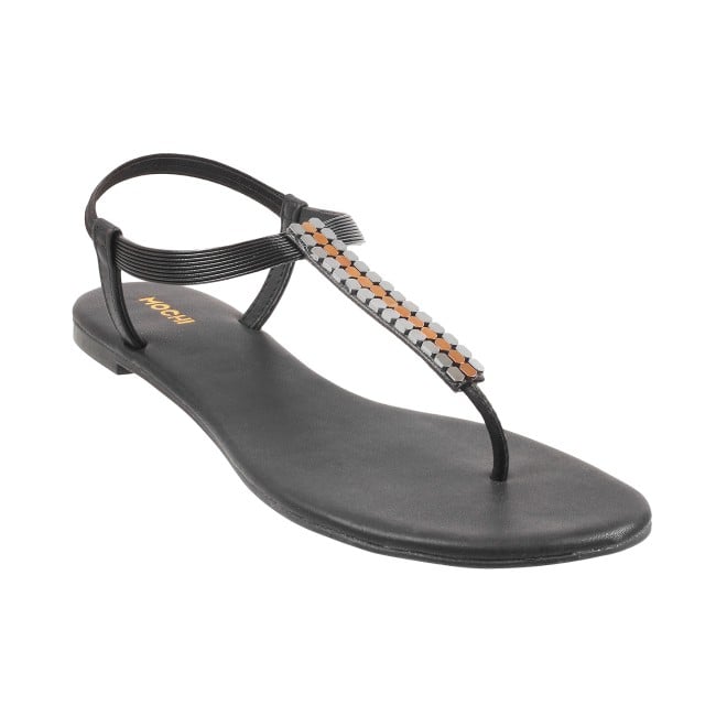 Mochi Women Black Casual Sandals