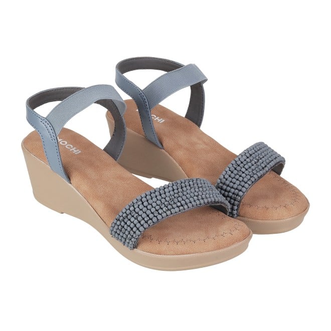 Mochi Women Grey Casual Sandals