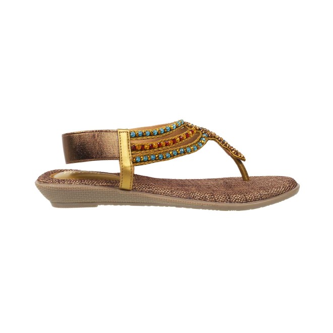 Mochi Women Antique-Gold Casual Sandals (SKU: 33-3175-28-36)