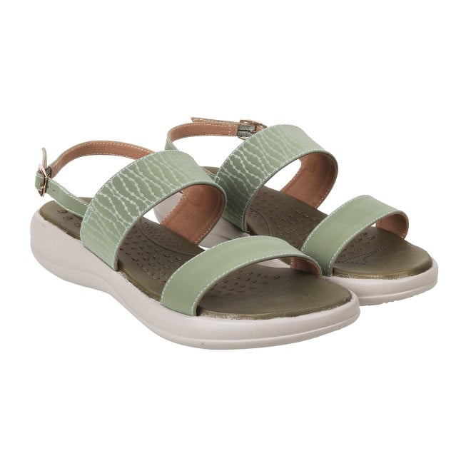 Mochi Women Green Casual Sandals