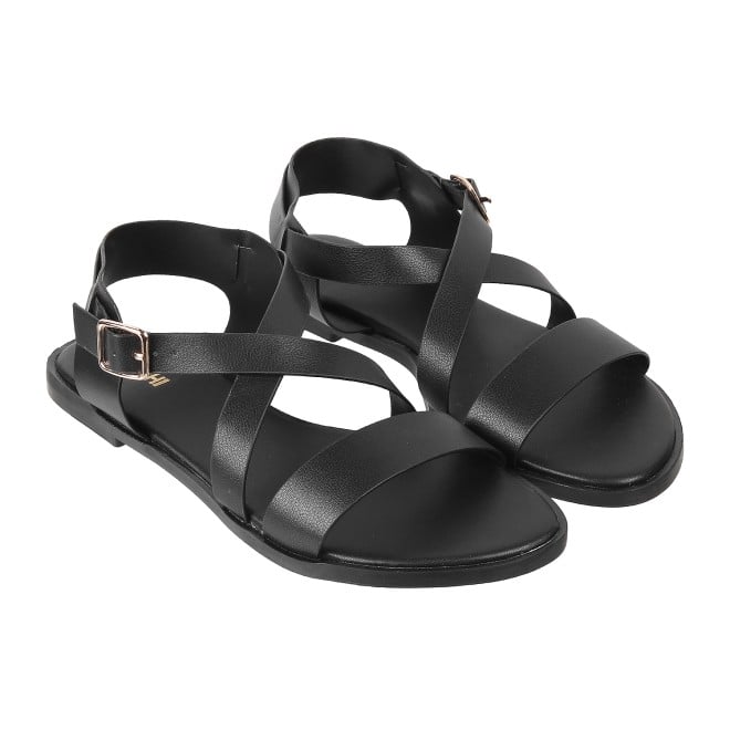 Mochi Women Black Casual Sandals