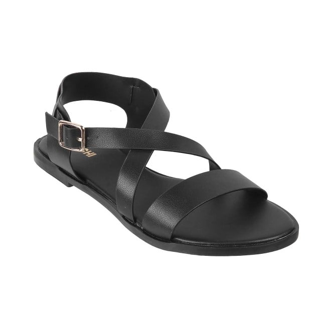 Mochi Women Black Casual Sandals