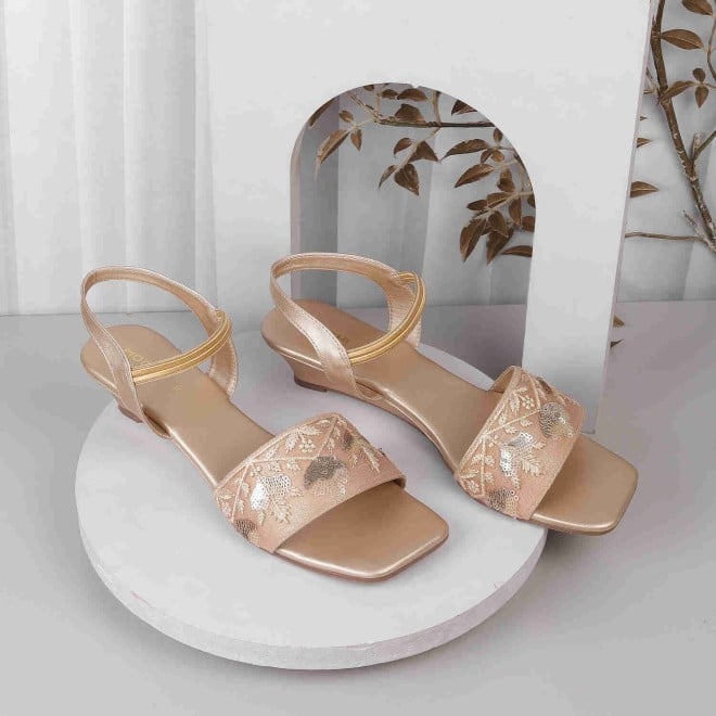 Mochi Women Gold Casual Sandals (SKU: 33-625-15-36)