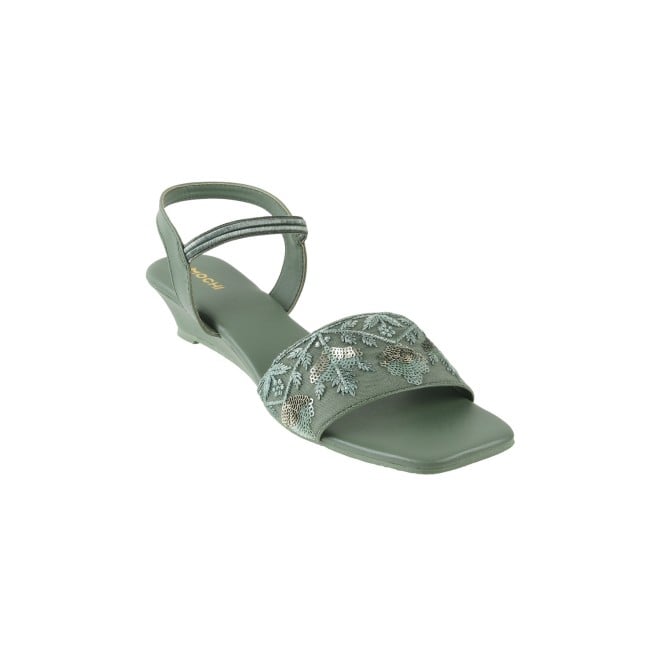 Mochi Women Green Casual Sandals (SKU: 33-625-21-36)