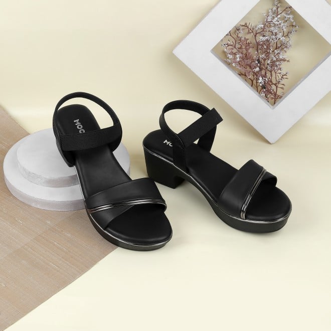 Mochi Women Black Casual Sandals