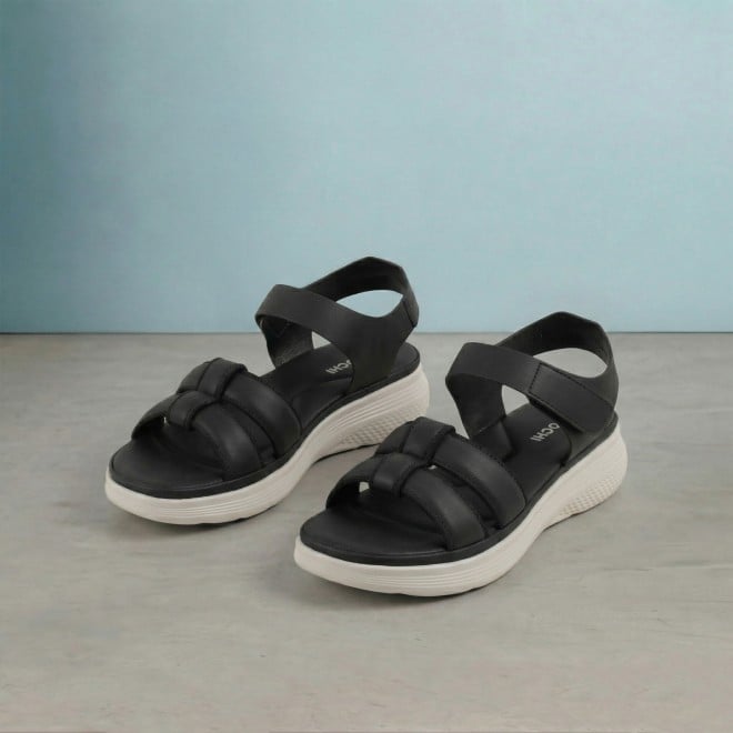 Mochi Women Black Casual Sandals