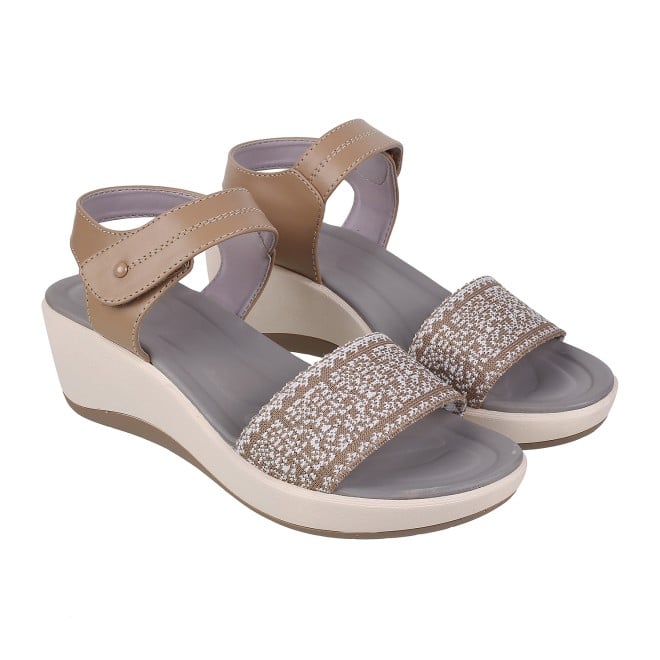 Mochi Women Beige Casual Sandals