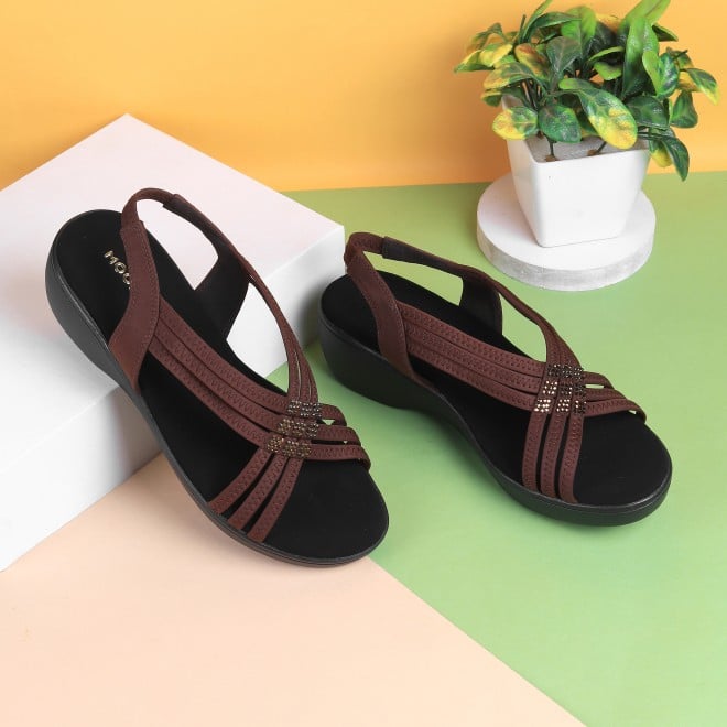 Mochi Women Brown Casual Sandals