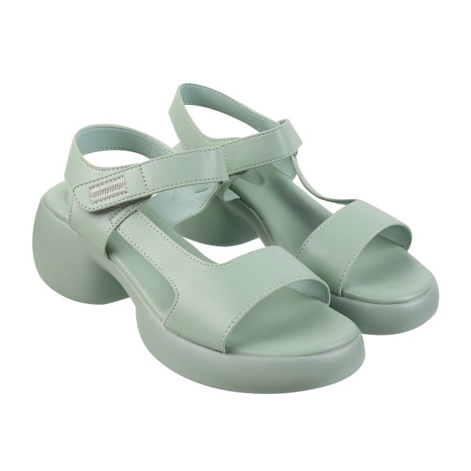 Mochi Women Green Casual Sandals