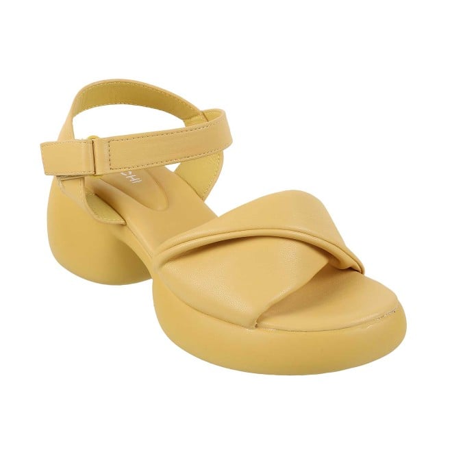 Mochi Women Yellow Casual Sandals