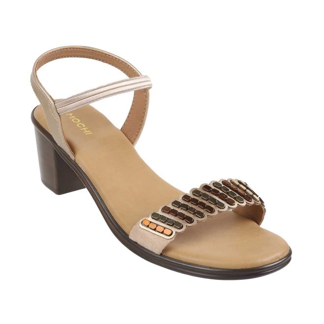 Mochi Women Gold Casual Sandals