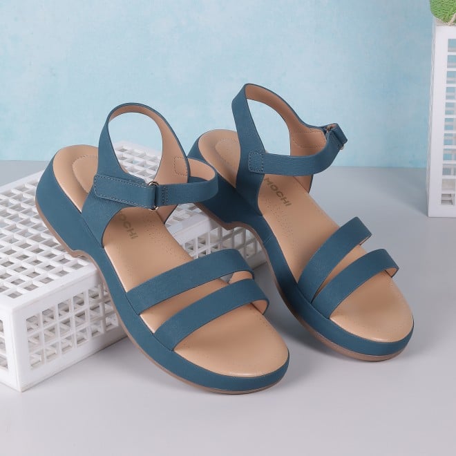 Mochi Women Blue Casual Sandals