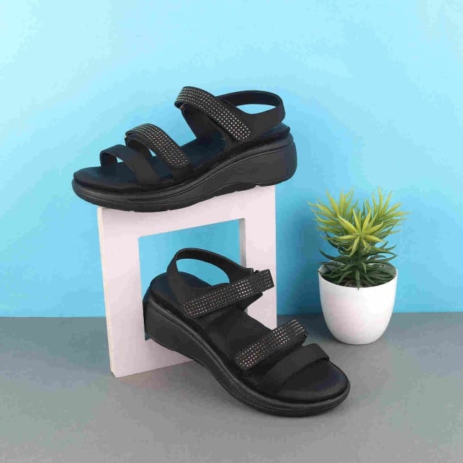 Mochi Women Black Casual Sandals (SKU: 33-809-11-36)