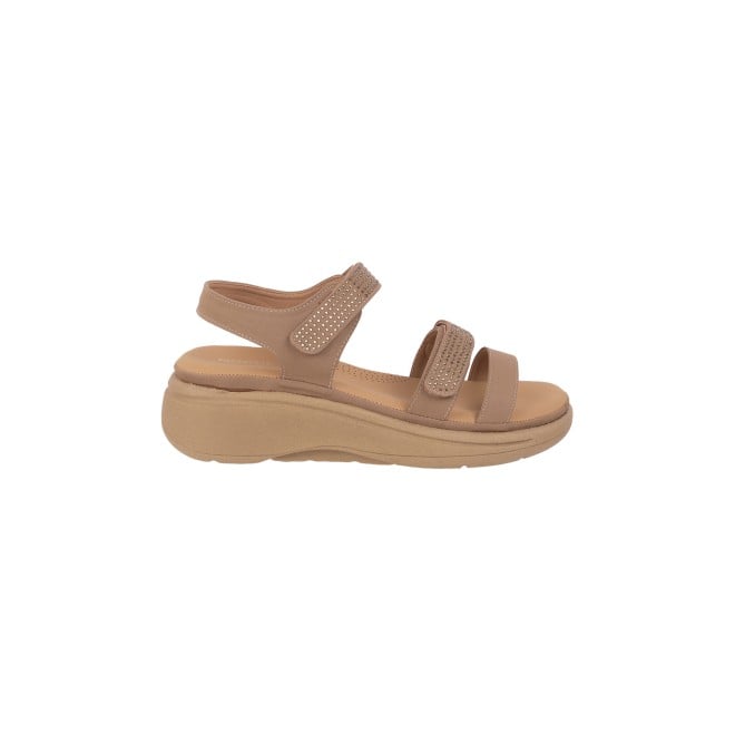 Mochi Women Beige Casual Sandals (SKU: 33-809-20-36)