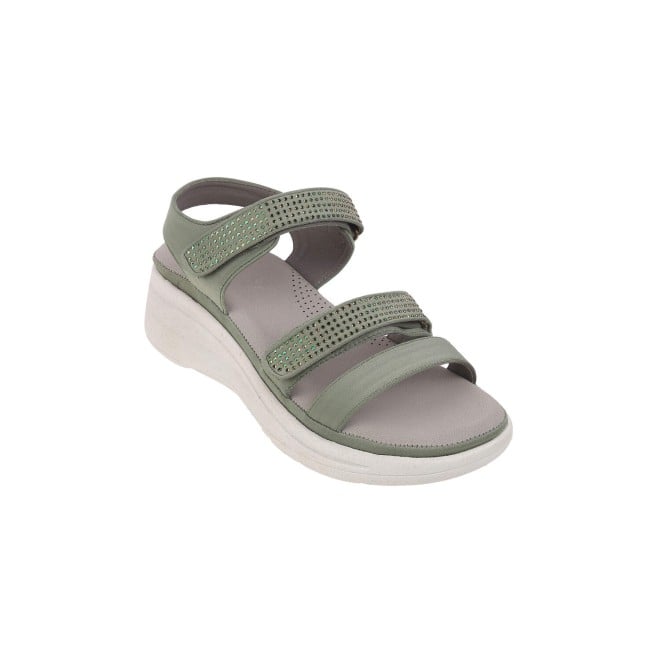 Mochi Women Green Casual Sandals (SKU: 33-809-21-36)