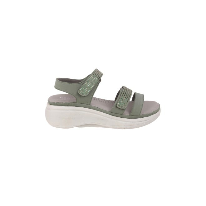 Mochi Women Green Casual Sandals (SKU: 33-809-21-36)