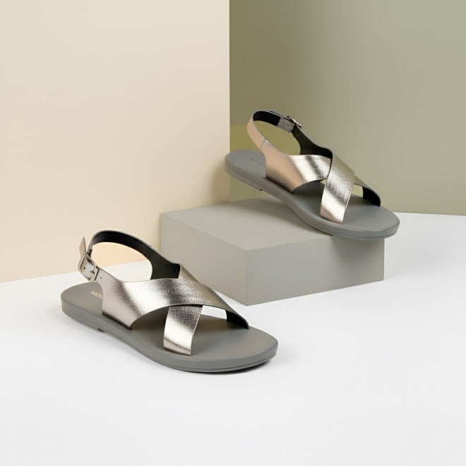 Mochi Women Gun-metal Casual Sandals