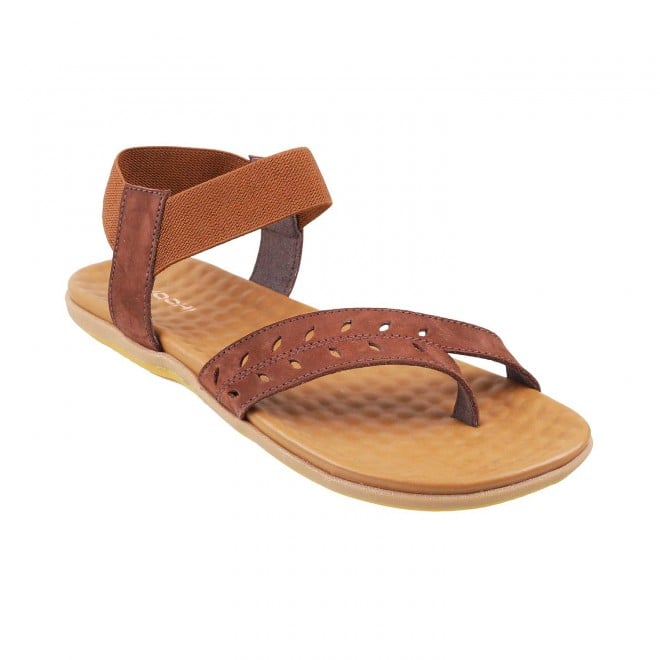 Mochi Brown Casual Sandals for Women