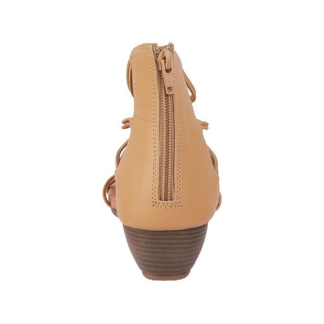 Mochi Women Beige Casual Gladiators (SKU: 33-881-20-36)