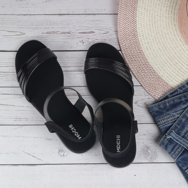 Mochi Women Black Casual Sandals