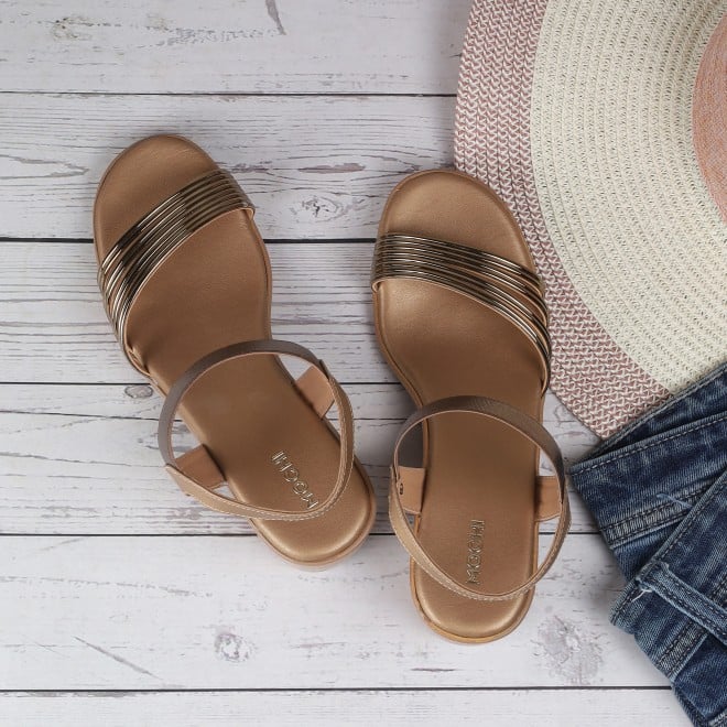 Mochi Women Antic-gold Casual Sandals