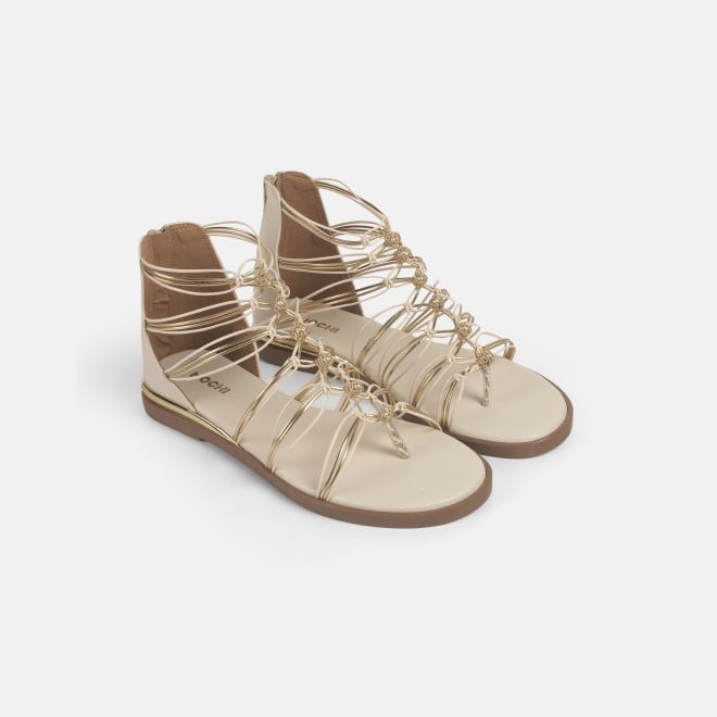 Mochi Women Beige Casual Gladiators (SKU: 33-901231-20-37)