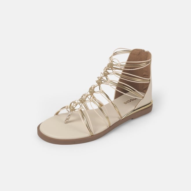 Mochi Women Beige Casual Gladiators (SKU: 33-901231-20-37)