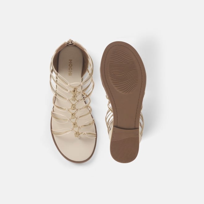 Mochi Women Beige Casual Gladiators (SKU: 33-901231-20-37)