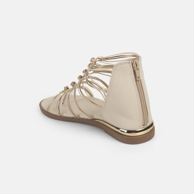 Mochi Women Beige Casual Gladiators (SKU: 33-901231-20-37)