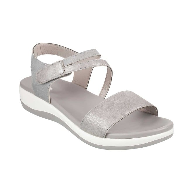Mochi Grey Casual Sandals for Women