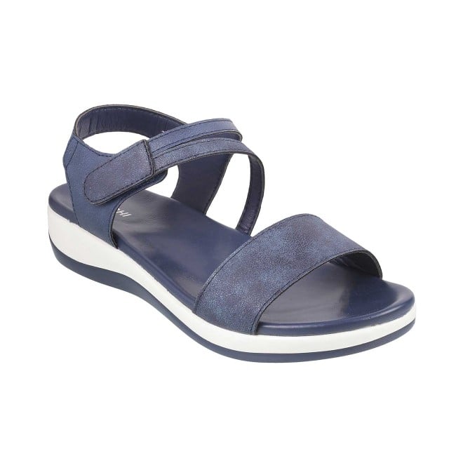 Mochi Women Navy-Blue Casual Sandals