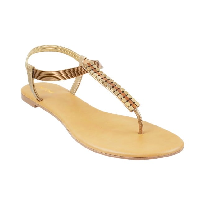 Mochi Women Antic-gold Casual Sandals