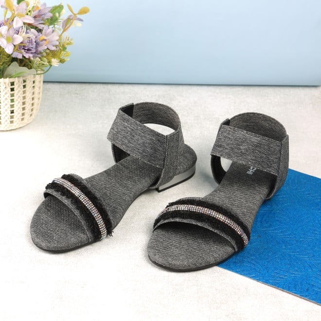 Mochi Women Black Casual Sandals