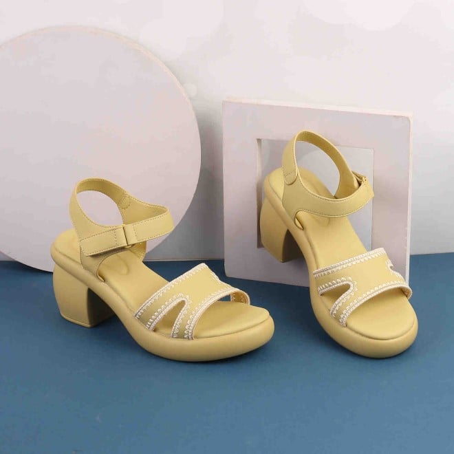 Mochi Women Yellow Casual Sandals (SKU: 33-932-33-36)