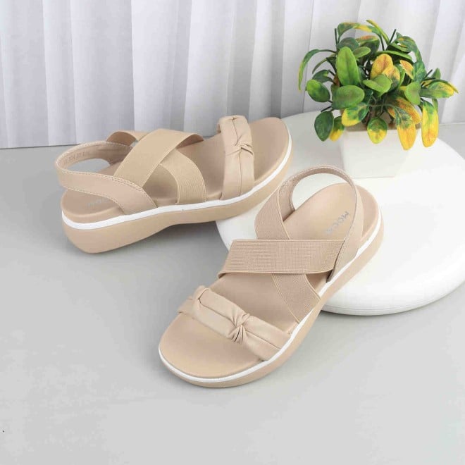 Mochi Women Beige Casual Sandals (SKU: 33-934-20-36)