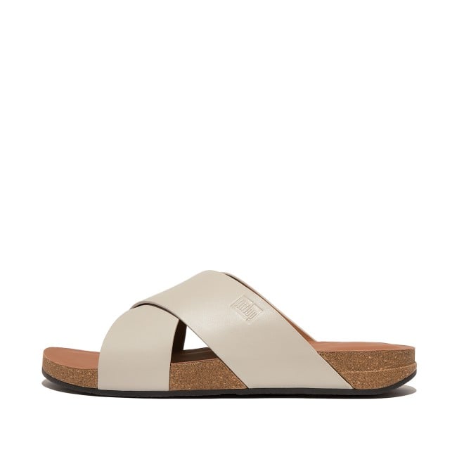 Fitflop Iqushion Men Leather Cross Slides (SKU: 338-378-14-10)