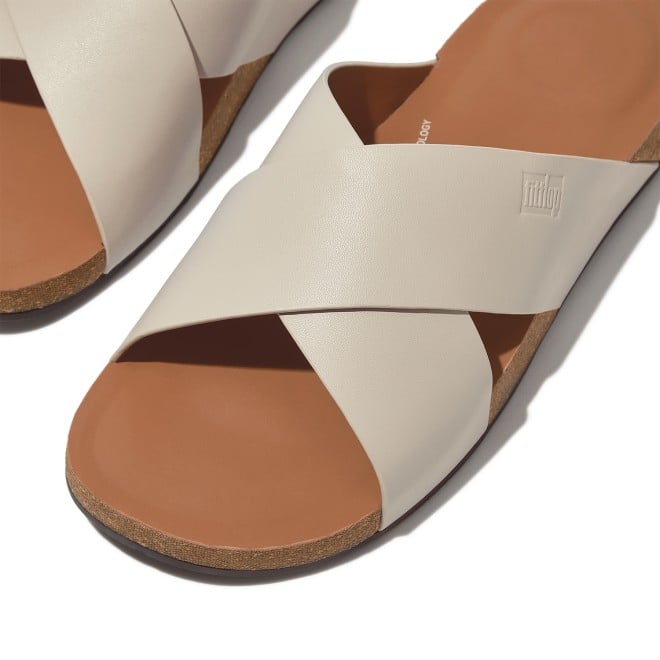 Fitflop Iqushion Men Leather Cross Slides (SKU: 338-378-14-10)