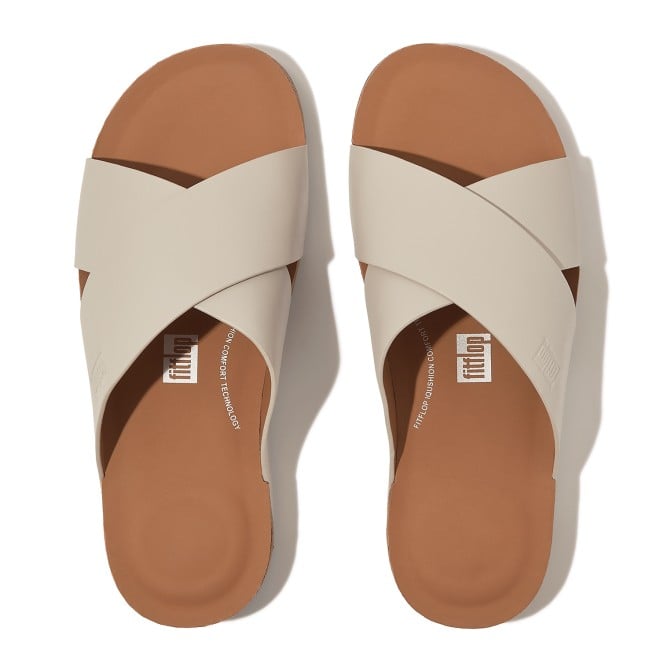 Fitflop Iqushion Men Leather Cross Slides (SKU: 338-378-14-10)