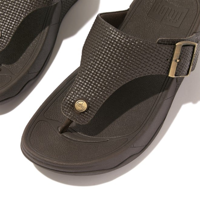 Fitflop Trakk II Mens Buckle Weave Leather Toe-Thongs (SKU: 338-384-12-10)