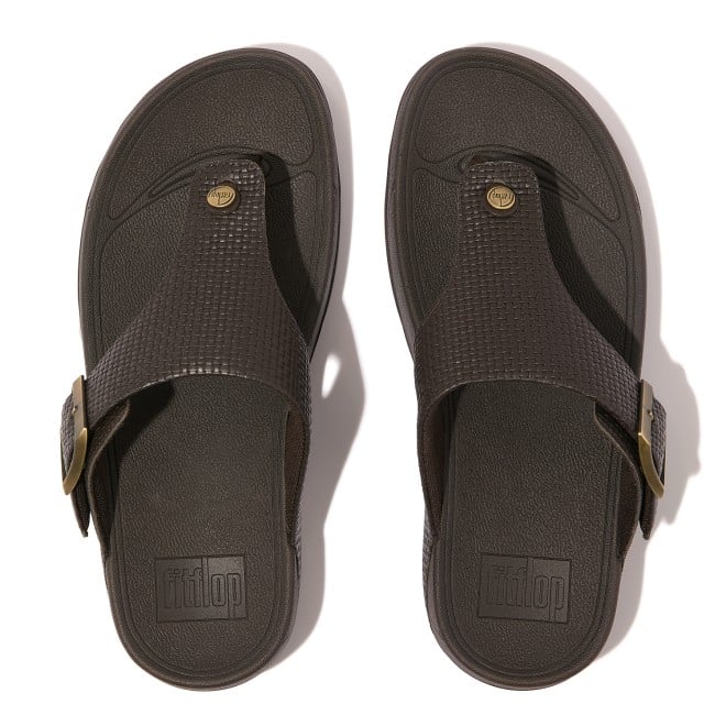 Fitflop Trakk II Mens Buckle Weave Leather Toe-Thongs (SKU: 338-384-12-10)