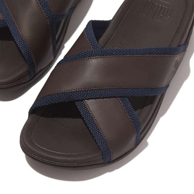 Fitflop Surfer Men Webbing Leather Cross Slides (SKU: 338-393-12-10)