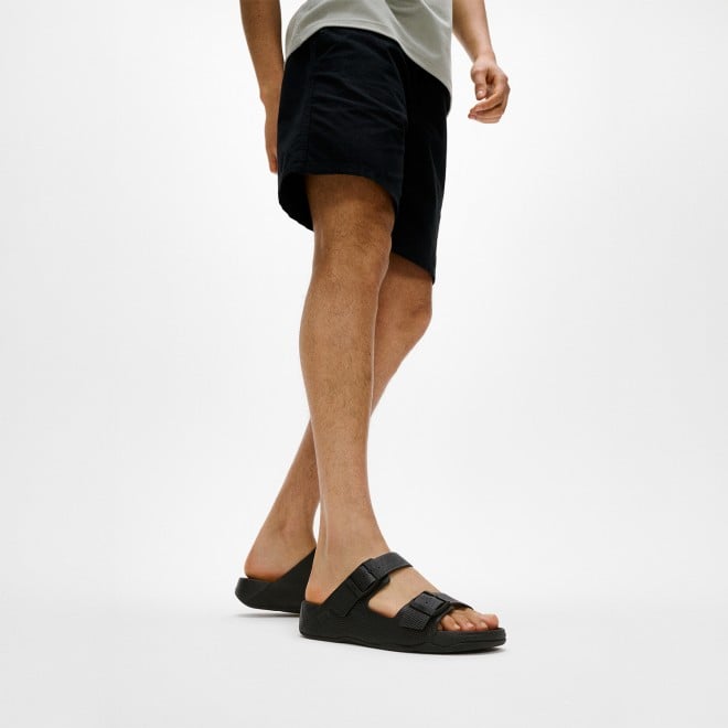 Fitflop Gogh Moc Mens Buckle Embossed-Leather Slides (SKU: 338-418-11-7)